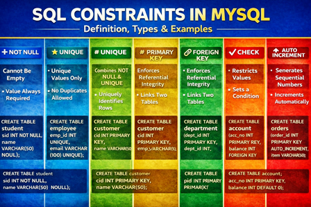 SQL Constraints in MySQL